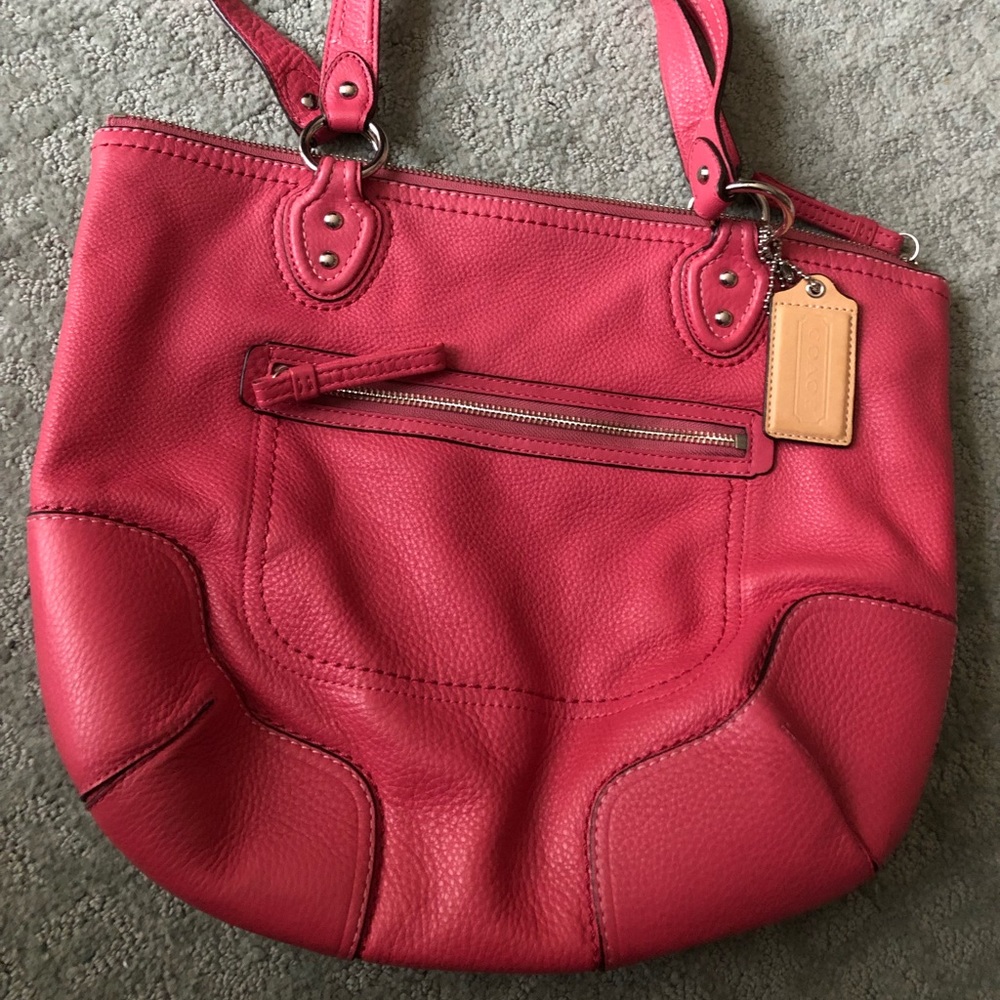 Pink Coach leather bag